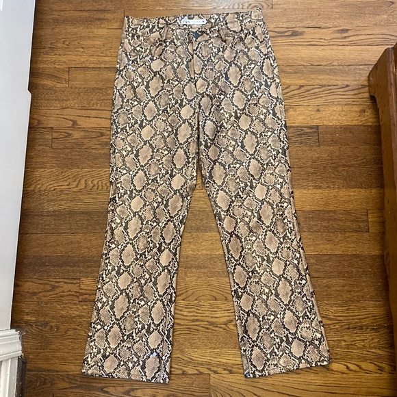 1619 Brown Snake Skin Flare Pants